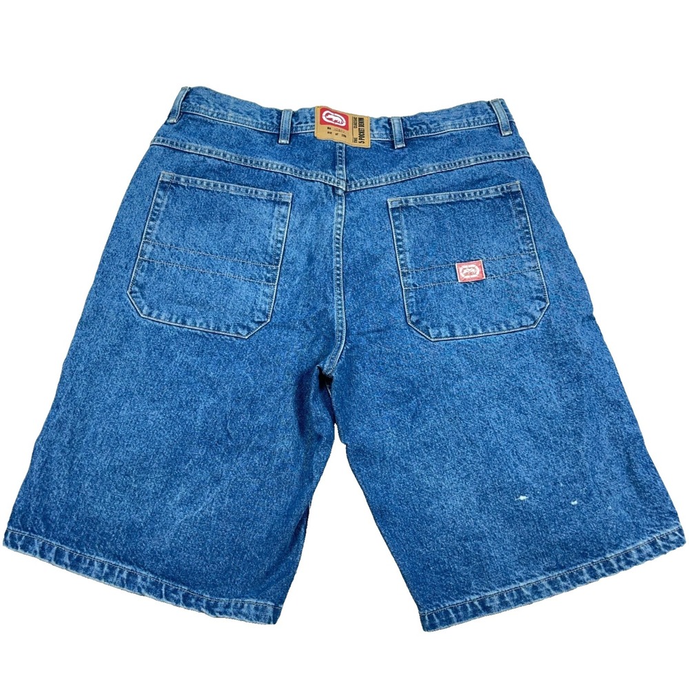 Vintage Ecko Unltd Shorts Men 36 Blue Denim Baggy Loose Fit Jorts Y2K 2000s *